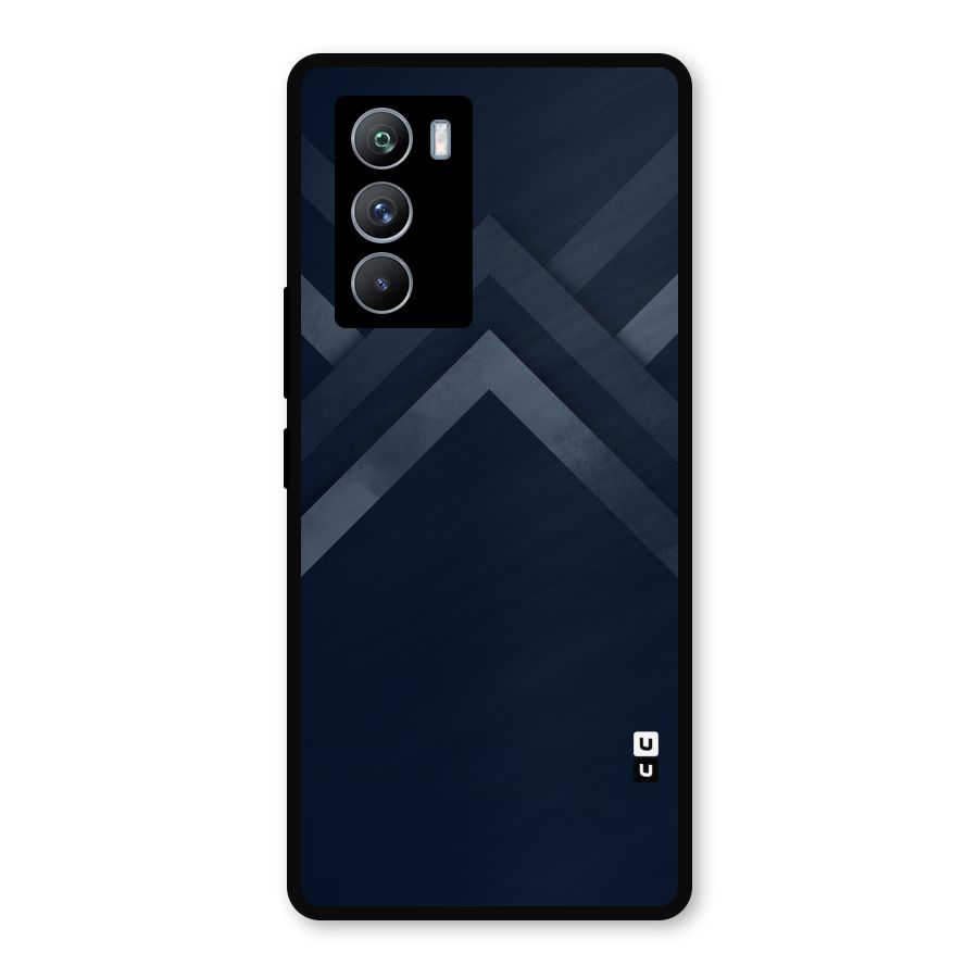 Navy Blue Arrow Metal Back Case for iQOO 9 SE