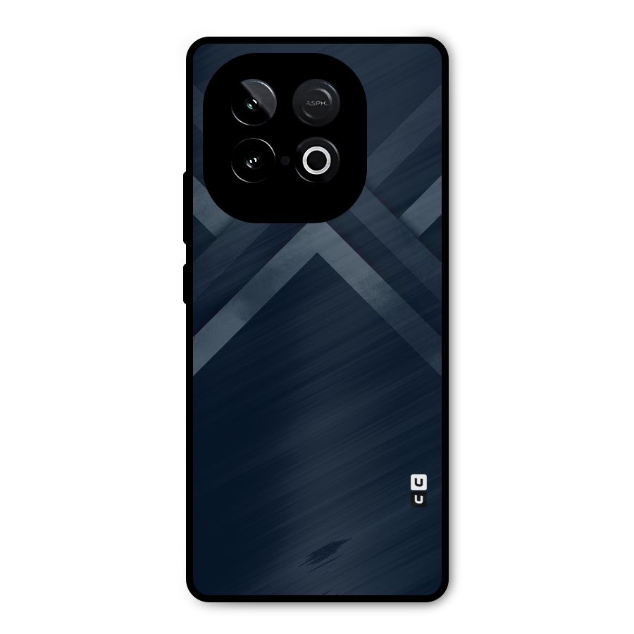 Navy Blue Arrow Metal Back Case for iQOO Neo 10