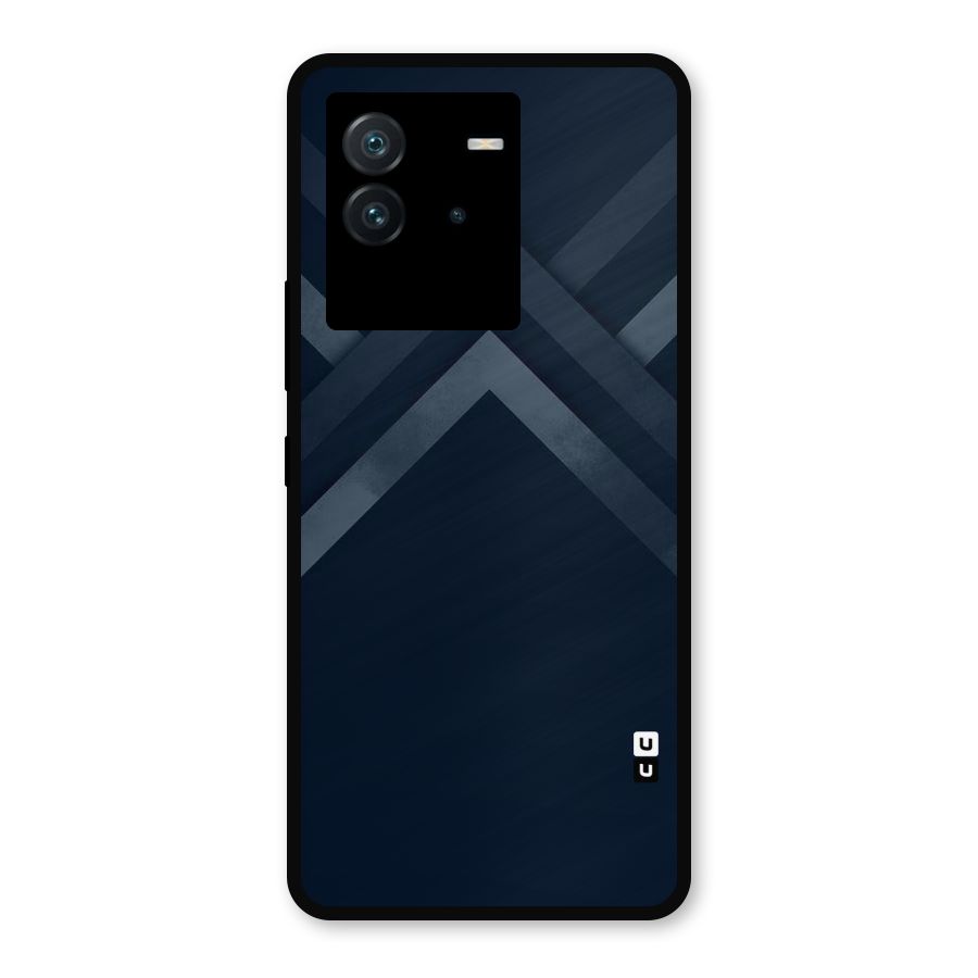 Navy Blue Arrow Metal Back Case for iQOO Neo 6 5G