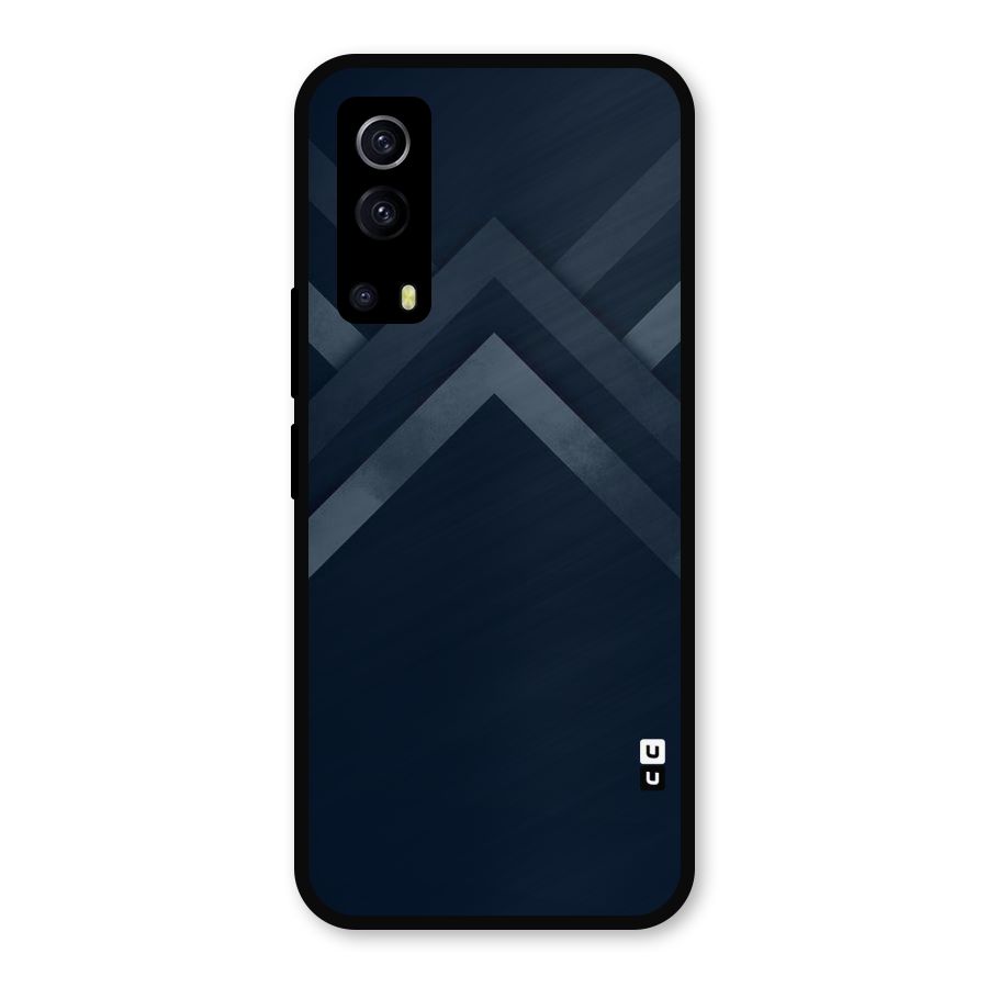 Navy Blue Arrow Metal Back Case for iQOO Z3