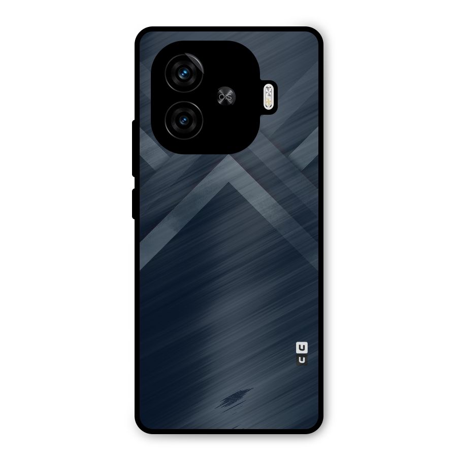 Navy Blue Arrow Metal Back Case for iQOO Z9 Turbo