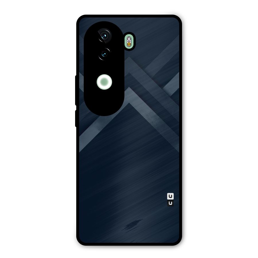 Navy Blue Arrow Metal Back Case for iQOO Z9s