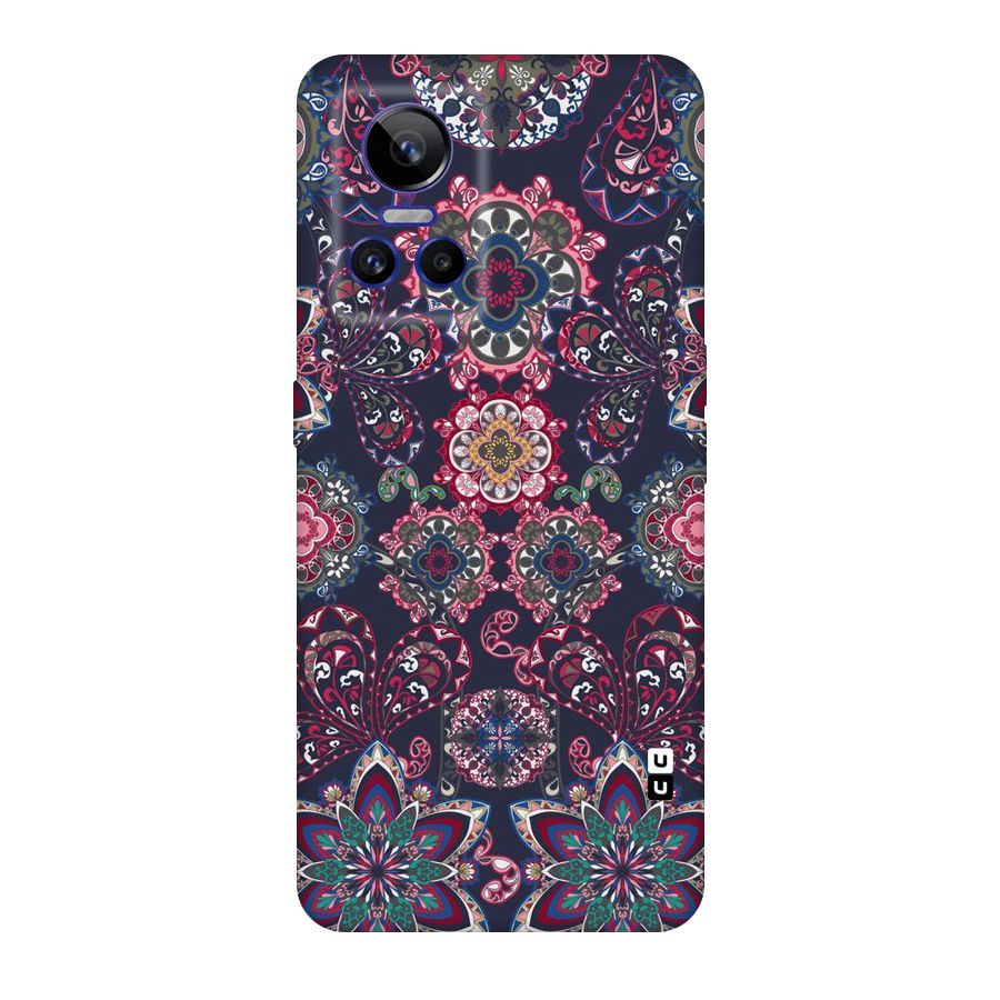 Navy Blue Bloom Pattern Original Polycarbonate Back Case for Realme GT Neo 3