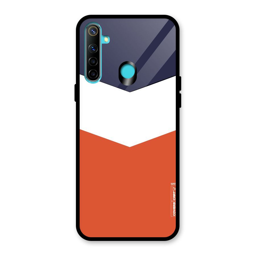 Navy Blue White Orange Arrow Glass Back Case for Realme Narzo 10