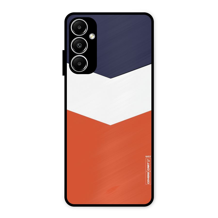 Navy Blue White Orange Arrow Metal Back Case for Galaxy A05s