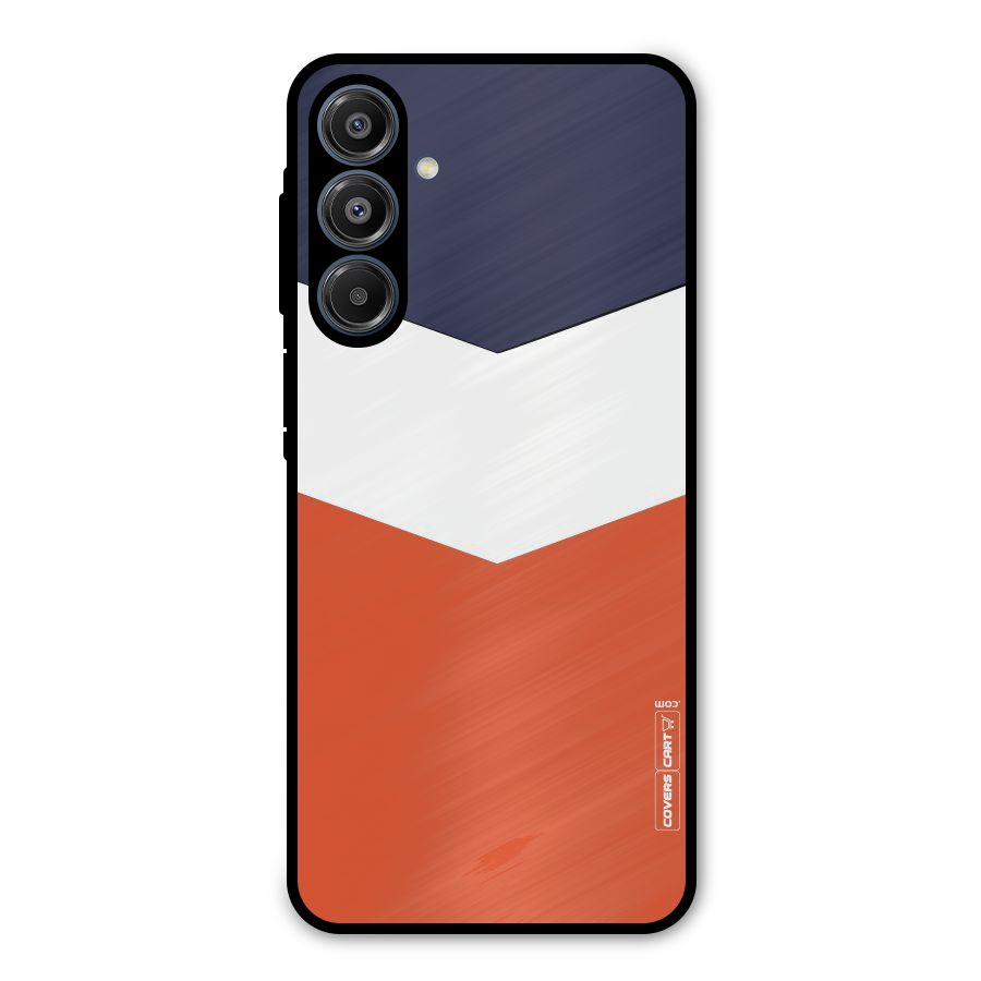 Navy Blue White Orange Arrow Metal Back Case for Galaxy A16 5G