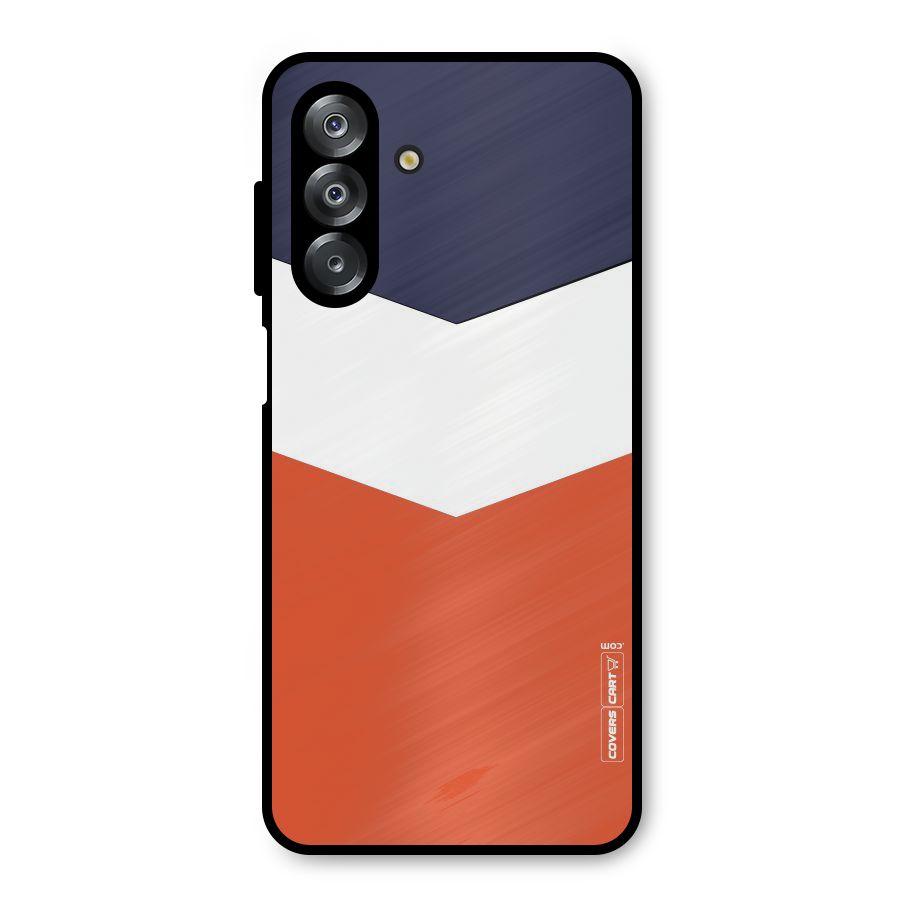 Navy Blue White Orange Arrow Metal Back Case for Galaxy A26