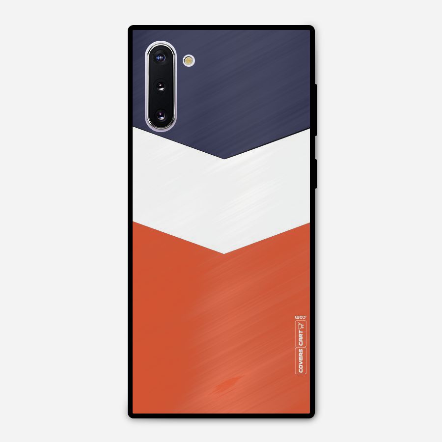 Navy Blue White Orange Arrow Metal Back Case for Galaxy Note 10