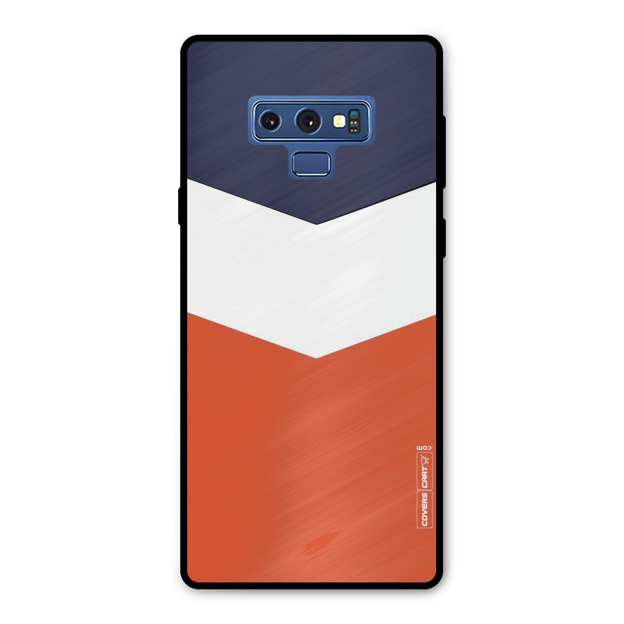 Navy Blue White Orange Arrow Metal Back Case for Galaxy Note 9