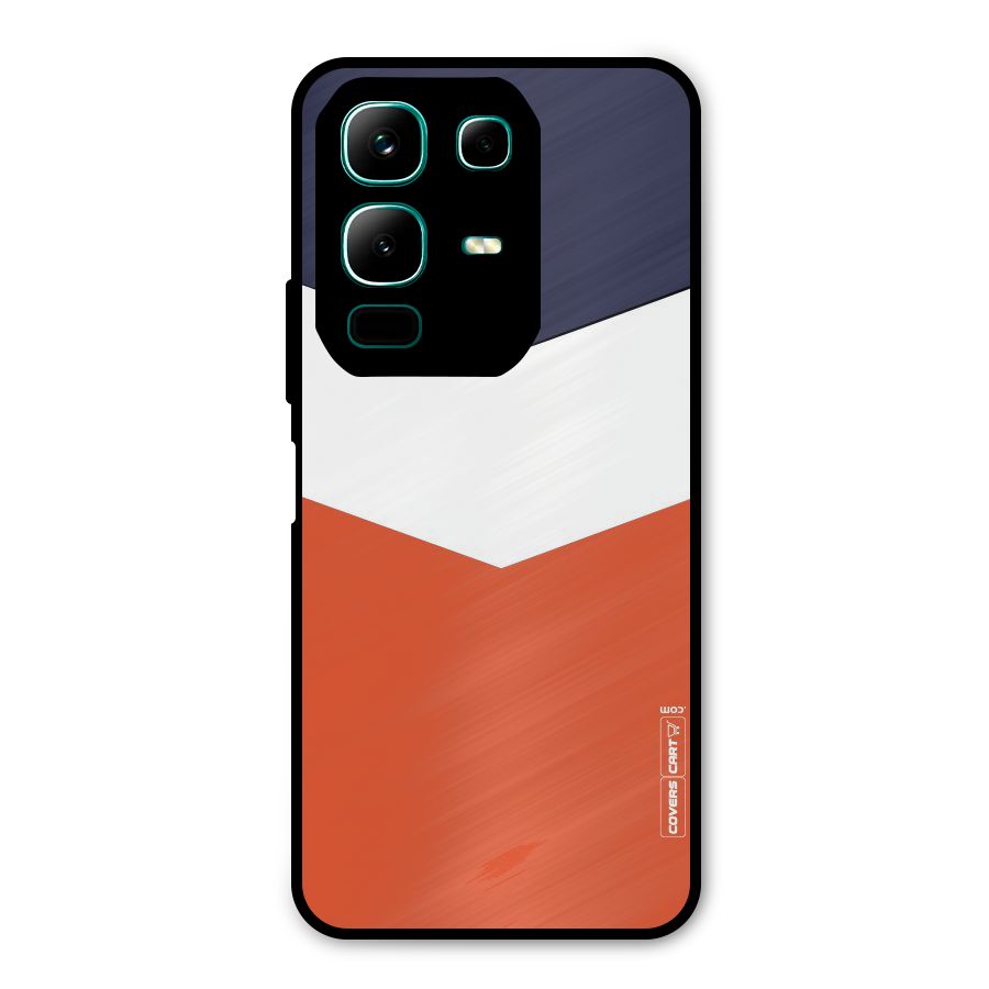 Navy Blue White Orange Arrow Metal Back Case for Infinix Note 50x