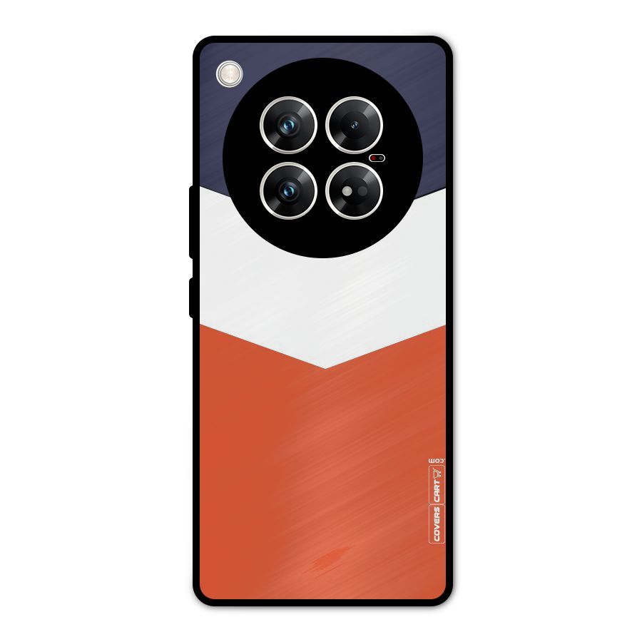 Navy Blue White Orange Arrow Metal Back Case for Infinix Zero 40 5G