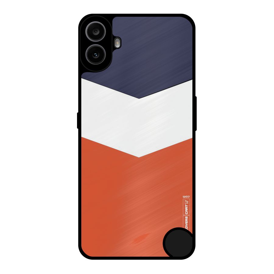 Navy Blue White Orange Arrow Metal Back Case for Nothing CMF Phone 1