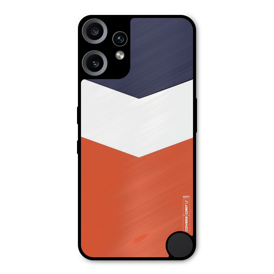 Navy Blue White Orange Arrow Metal Back Case for Nothing CMF Phone 2 Pro