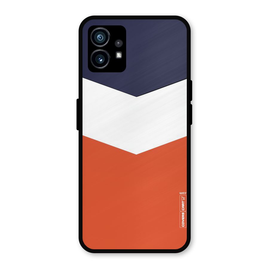 Navy Blue White Orange Arrow Metal Back Case for Nothing Phone 1
