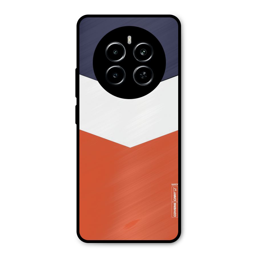 Navy Blue White Orange Arrow Metal Back Case for Realme P1
