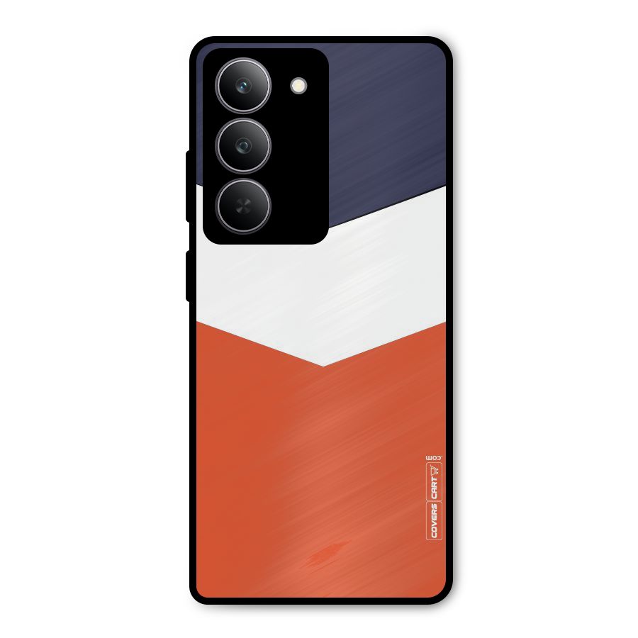 Navy Blue White Orange Arrow Metal Back Case for Realme P3x
