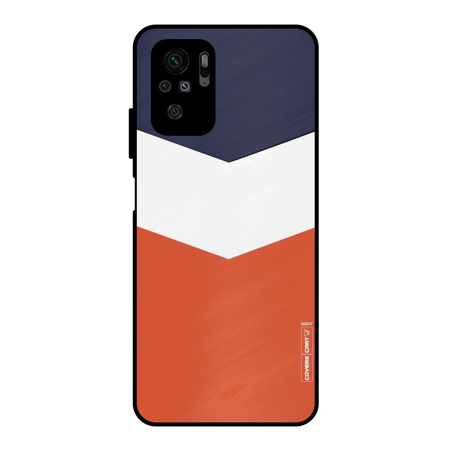 Navy Blue White Orange Arrow Metal Back Case for Redmi Note 11 SE