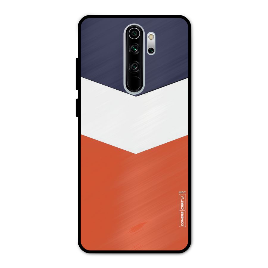 Navy Blue White Orange Arrow Metal Back Case for Redmi Note 8 Pro