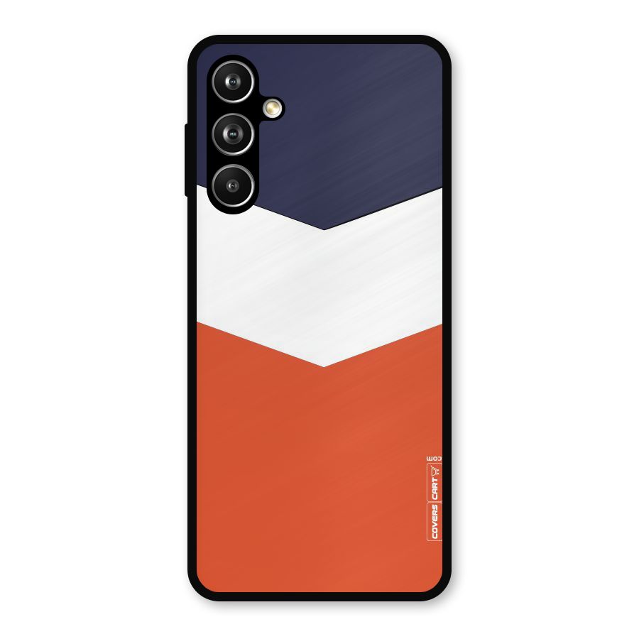 Navy Blue White Orange Arrow Metal Back Case for Samsung Galaxy M54