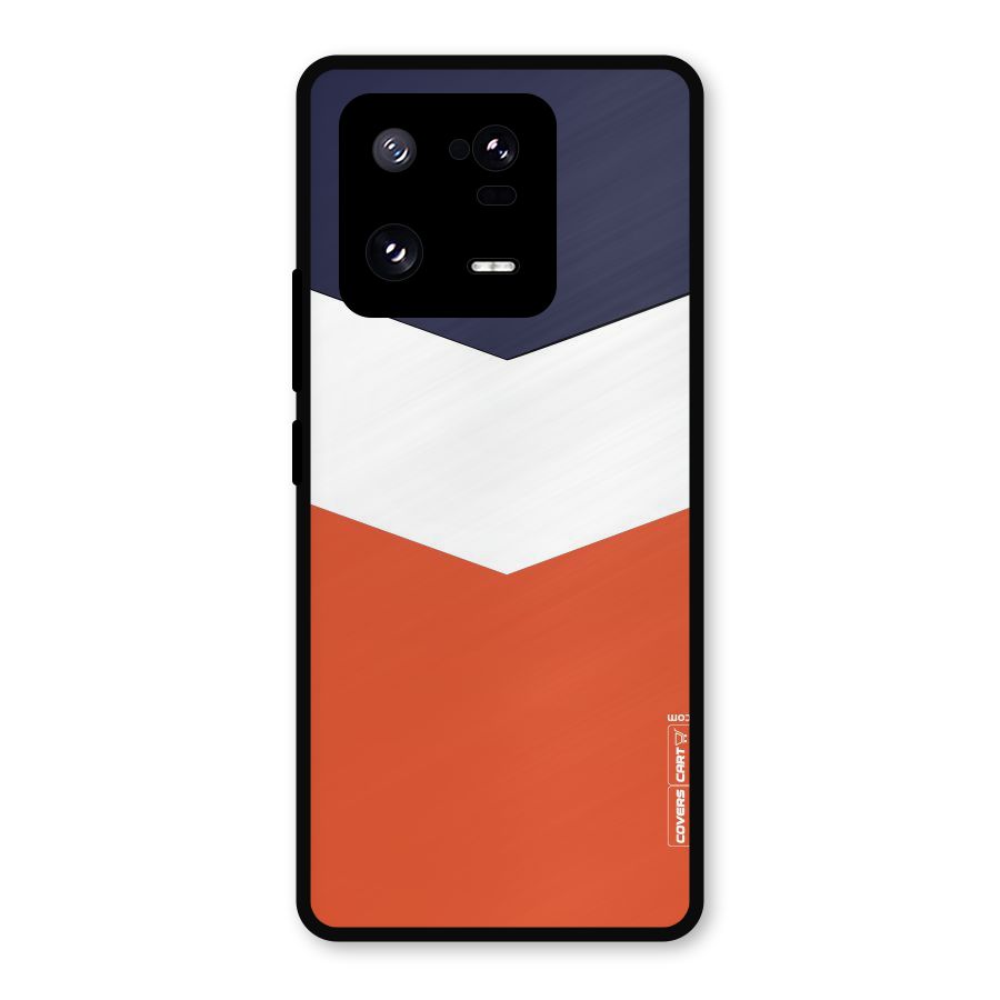 Navy Blue White Orange Arrow Metal Back Case for Xiaomi 13 Pro