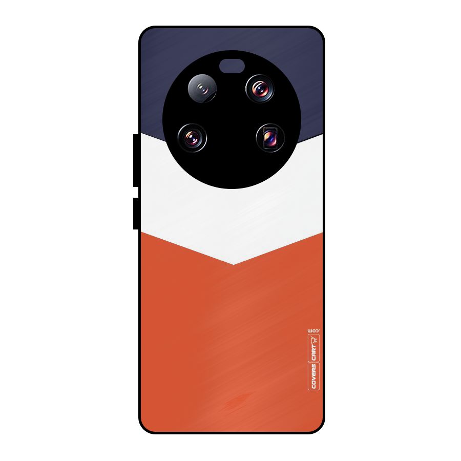 Navy Blue White Orange Arrow Metal Back Case for Xiaomi 13 Ultra
