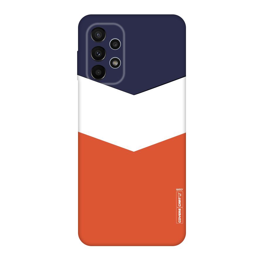 Navy Blue White Orange Arrow Original Polycarbonate Back Case for Galaxy A23