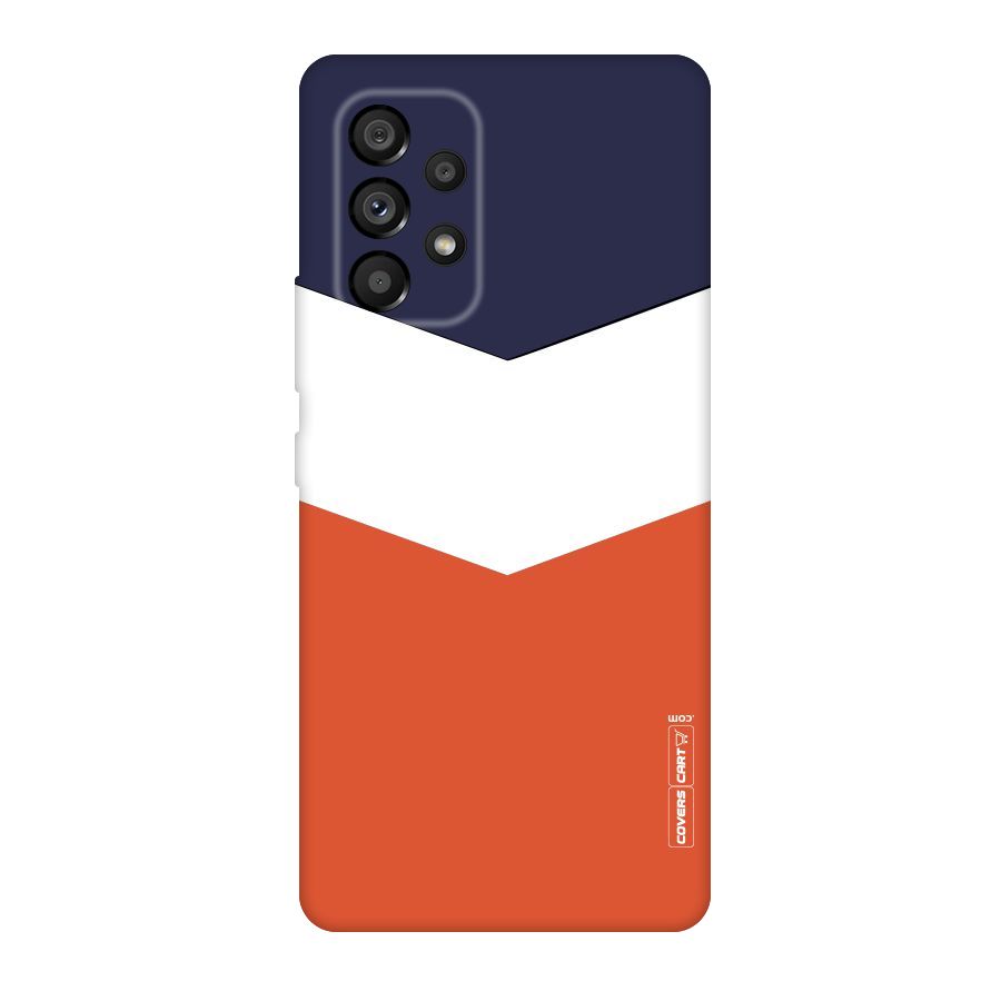 Navy Blue White Orange Arrow Original Polycarbonate Back Case for Galaxy A53 5G