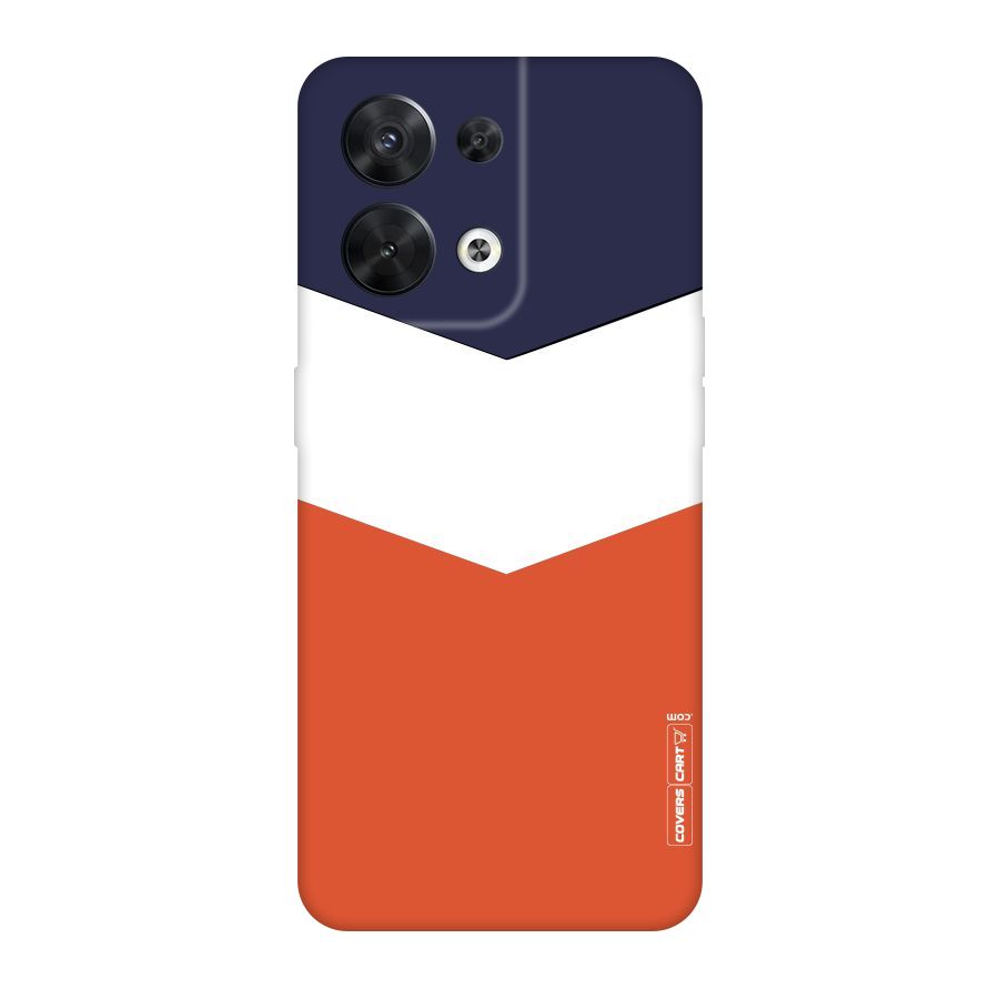 Navy Blue White Orange Arrow Original Polycarbonate Back Case for Oppo Reno8 5G