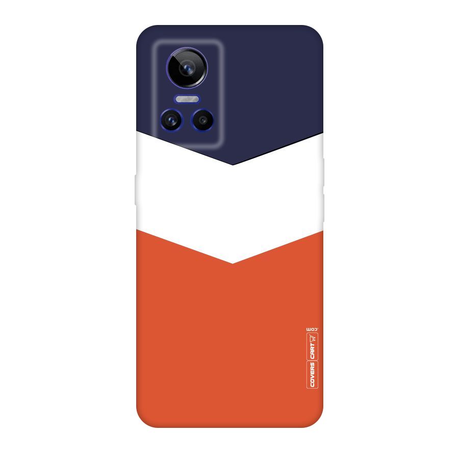 Navy Blue White Orange Arrow Original Polycarbonate Back Case for Realme GT Neo 3