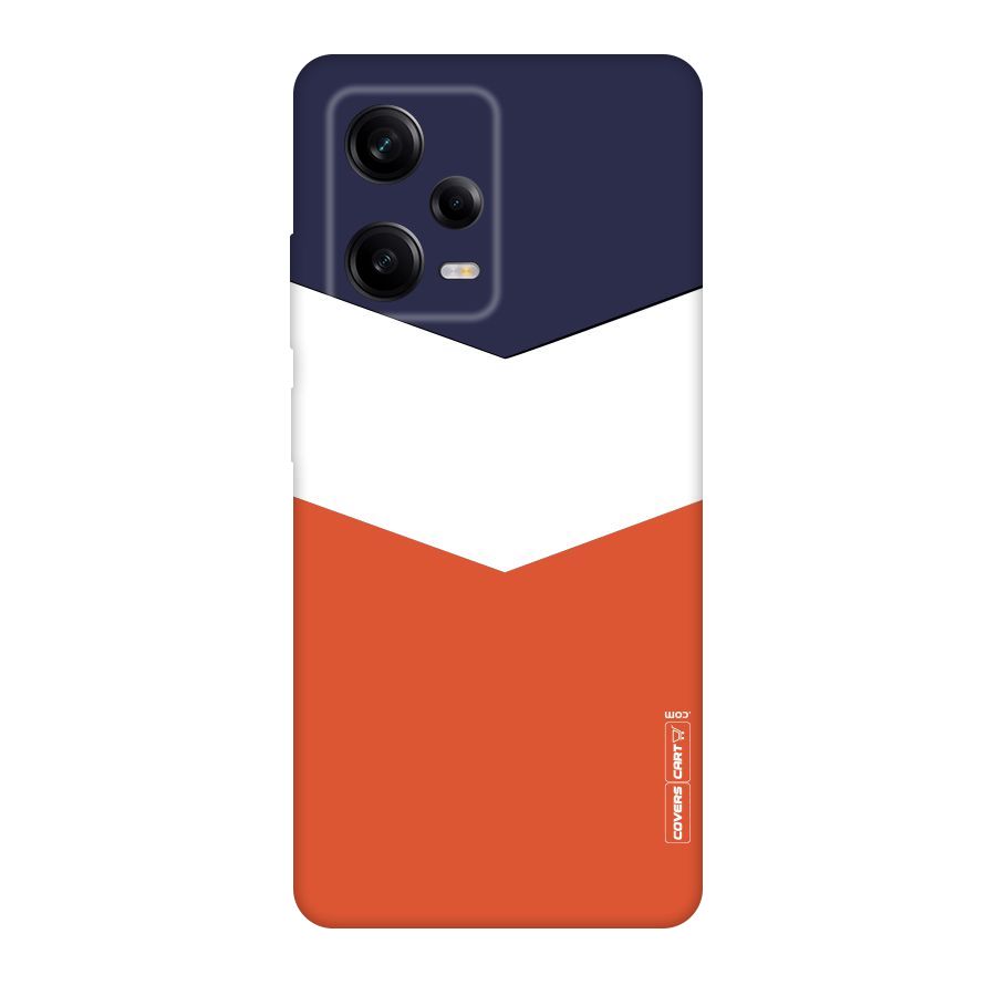 Navy Blue White Orange Arrow Original Polycarbonate Back Case for Redmi Note 12 Pro