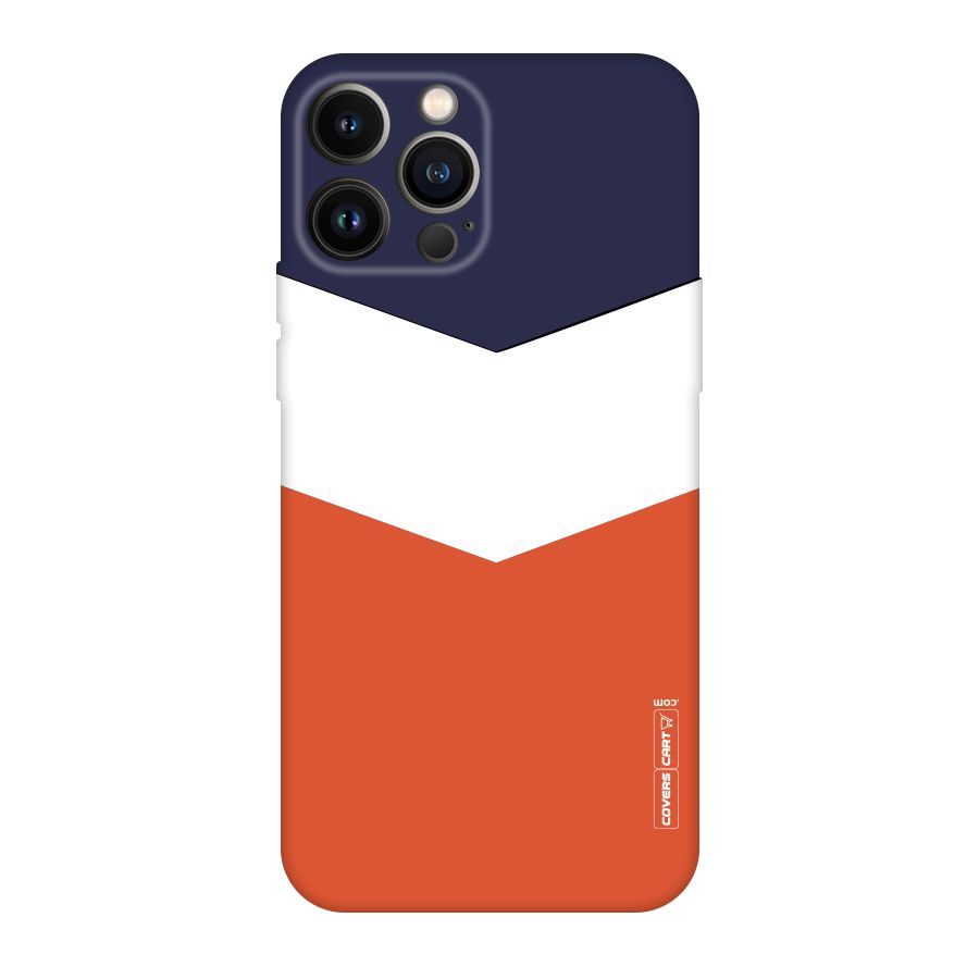 Navy Blue White Orange Arrow Original Polycarbonate Back Case for iPhone 13 Pro Max