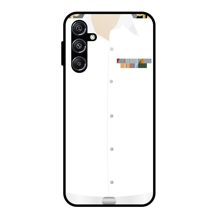 Navy Uniform Glass Back Case for Galaxy M34 5G