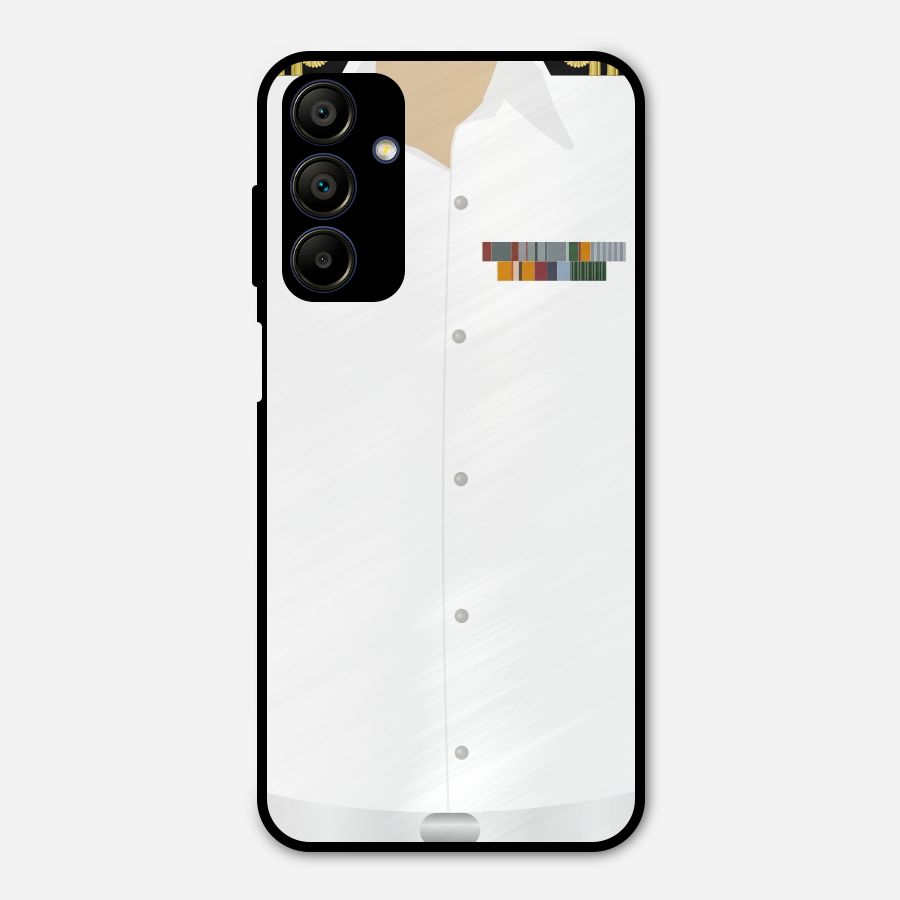 Navy Uniform Metal Back Case for Galaxy A15 5G