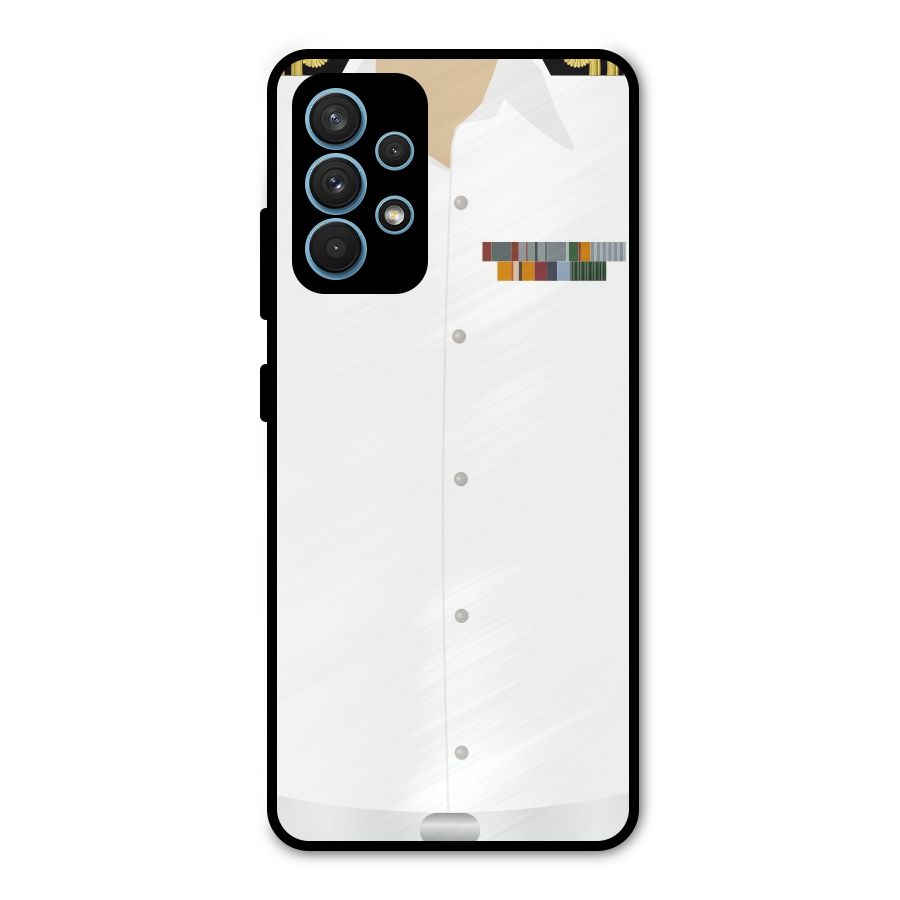 Navy Uniform Metal Back Case for Galaxy A32