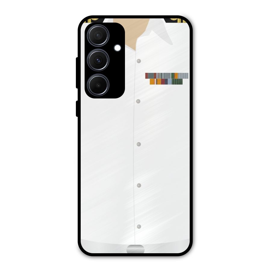 Navy Uniform Metal Back Case for Galaxy A35