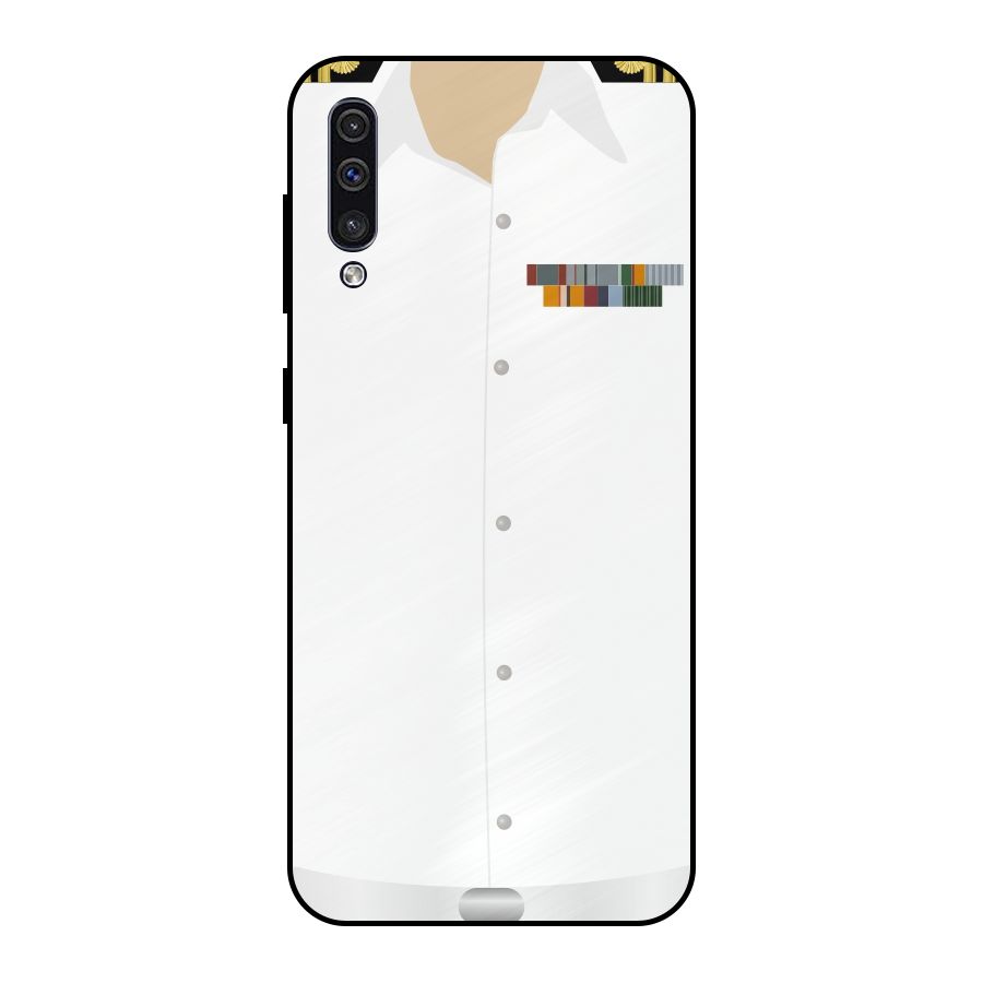 Navy Uniform Metal Back Case for Galaxy A50