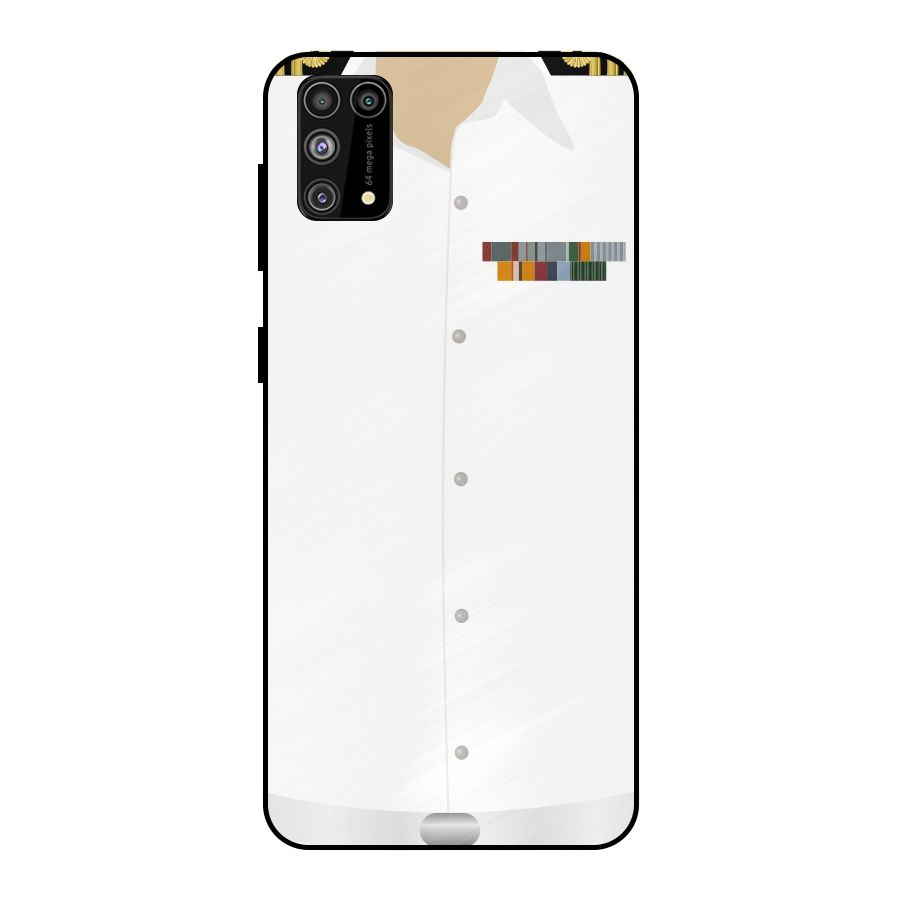Navy Uniform Metal Back Case for Galaxy F41