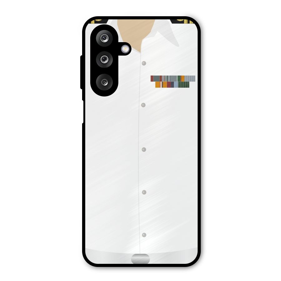 Navy Uniform Metal Back Case for Galaxy M36