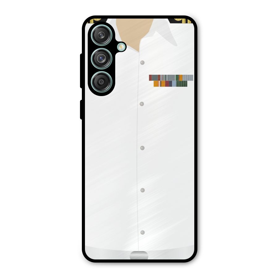 Navy Uniform Metal Back Case for Galaxy M55 5G