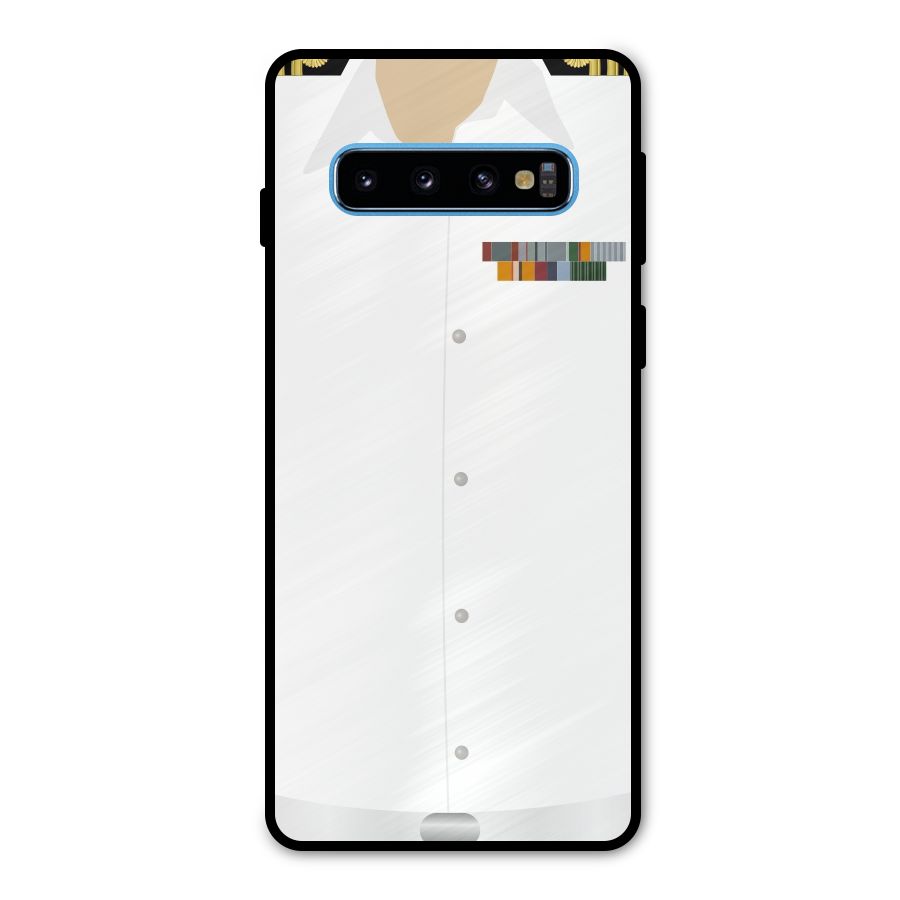 Navy Uniform Metal Back Case for Galaxy S10