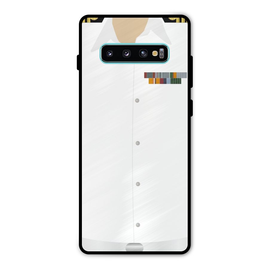Navy Uniform Metal Back Case for Galaxy S10 Plus