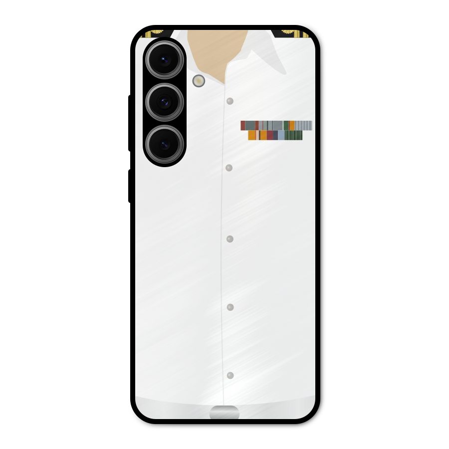 Navy Uniform Metal Back Case for Galaxy S24 FE