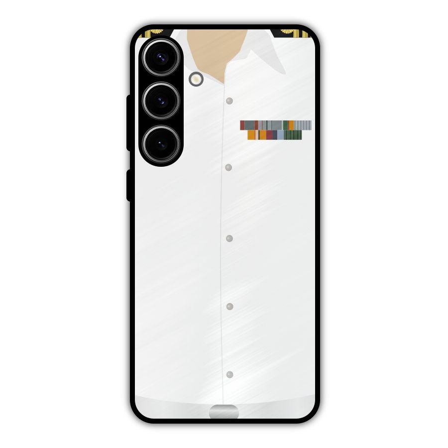 Navy Uniform Metal Back Case for Galaxy S24 Plus