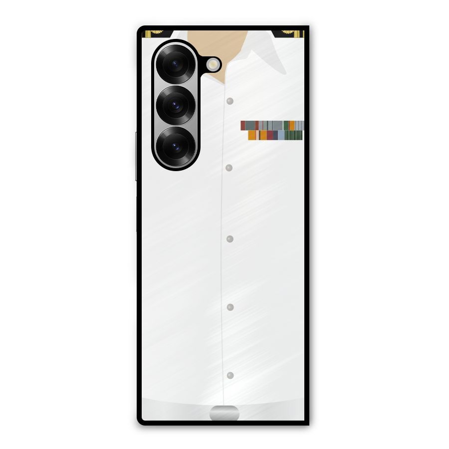 Navy Uniform Metal Back Case for Galaxy Z Fold6