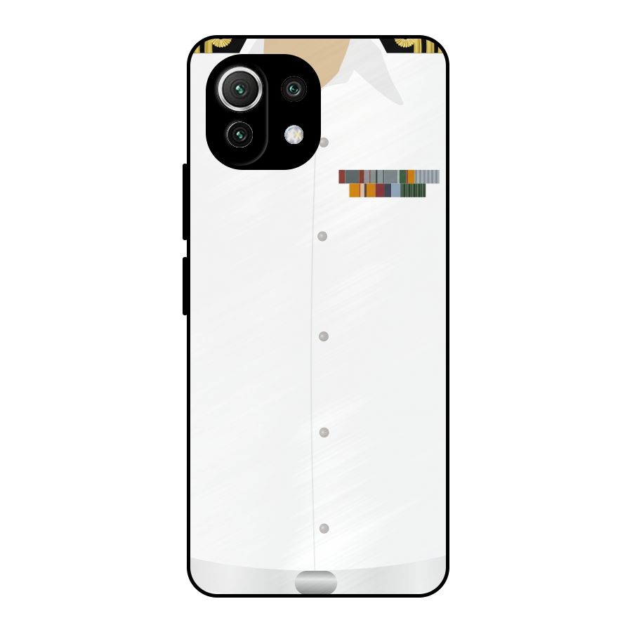 Navy Uniform Metal Back Case for Mi 11 Lite NE 5G