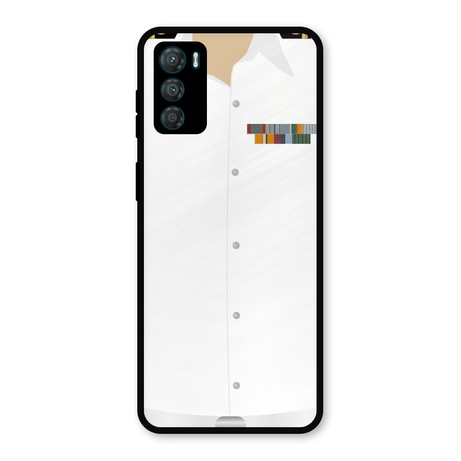 Navy Uniform Metal Back Case for Moto G42