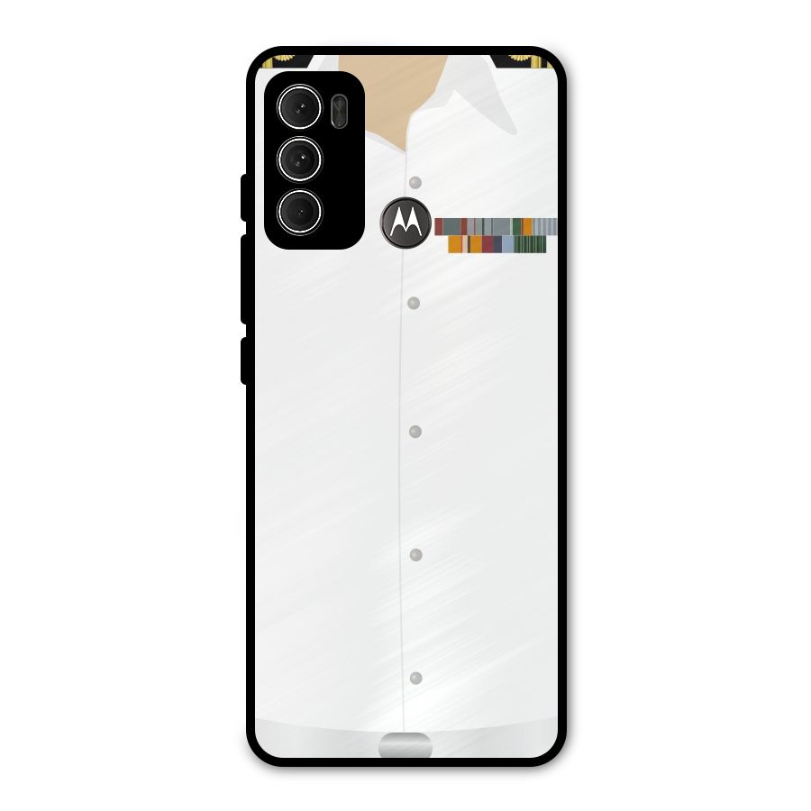 Navy Uniform Metal Back Case for Moto G60