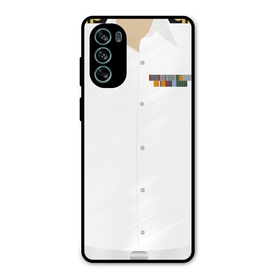 Navy Uniform Metal Back Case for Moto G62