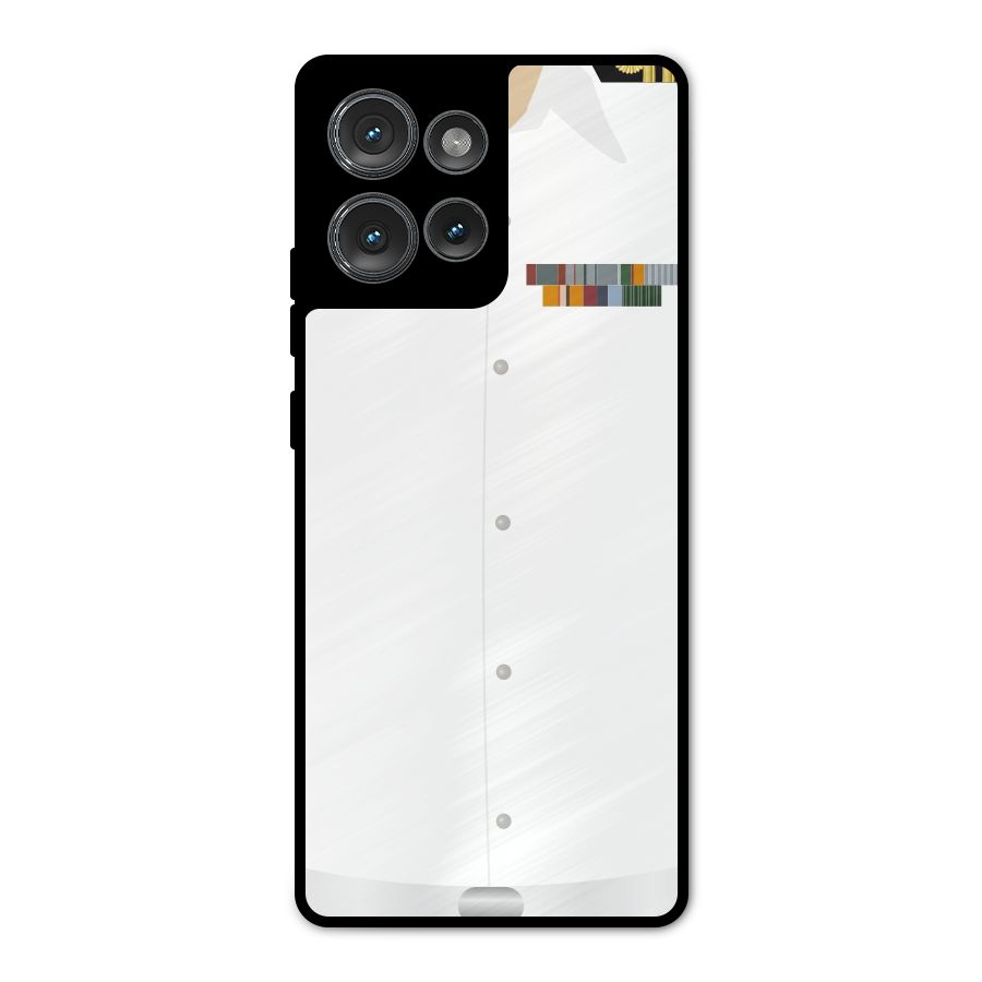 Navy Uniform Metal Back Case for Motorola Edge 50