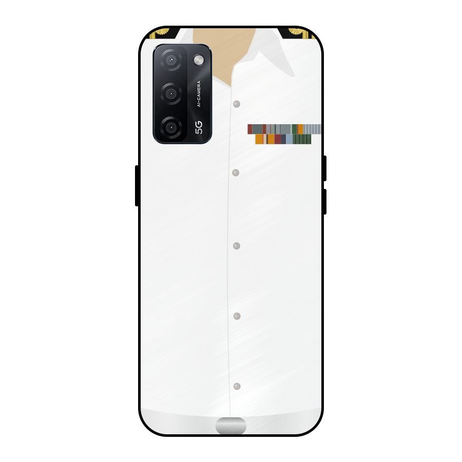 Navy Uniform Metal Back Case for Oppo A53s 5G
